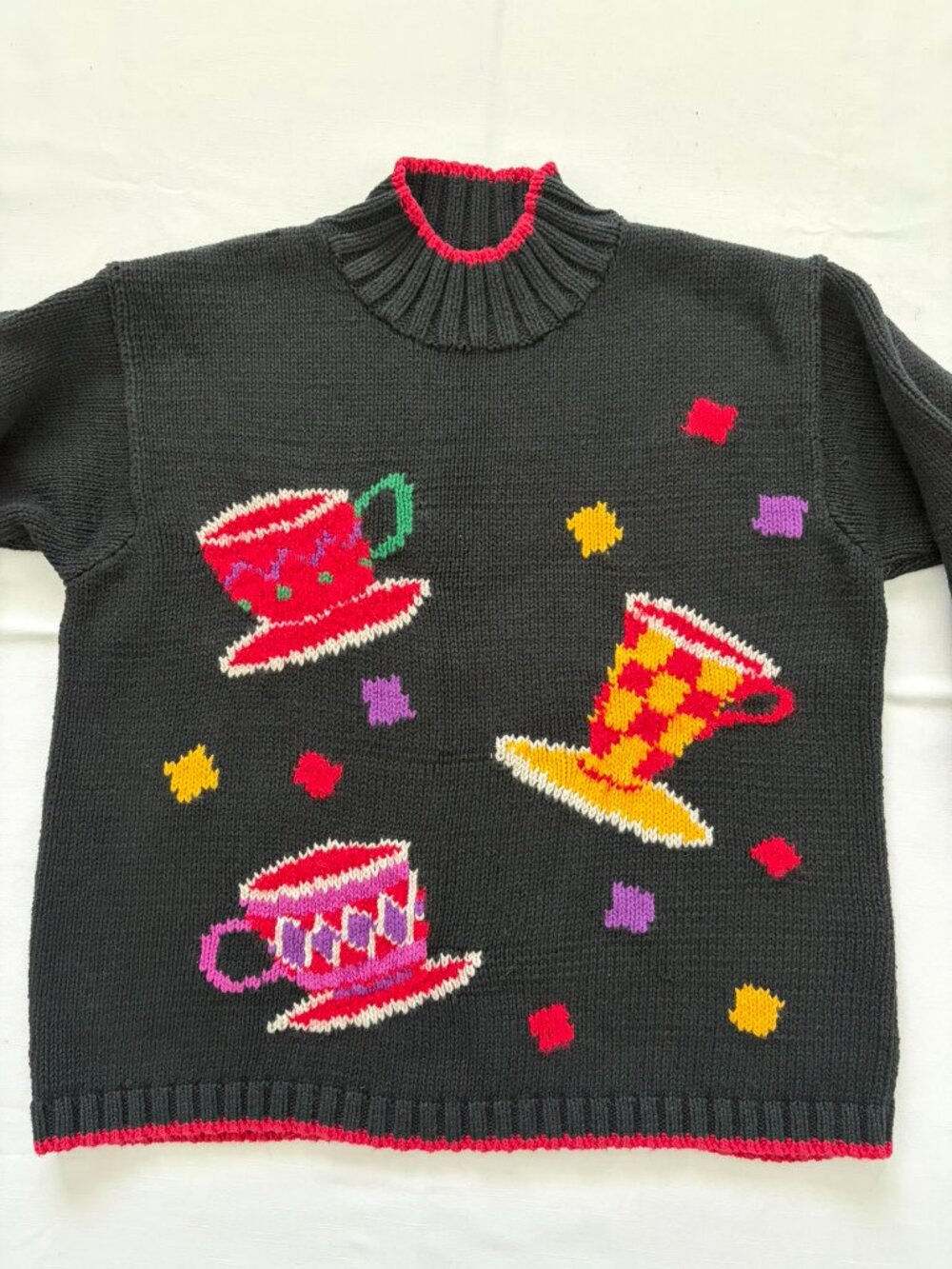 Vintage Marisa Christina Hand Knit Black Pullover Sweater